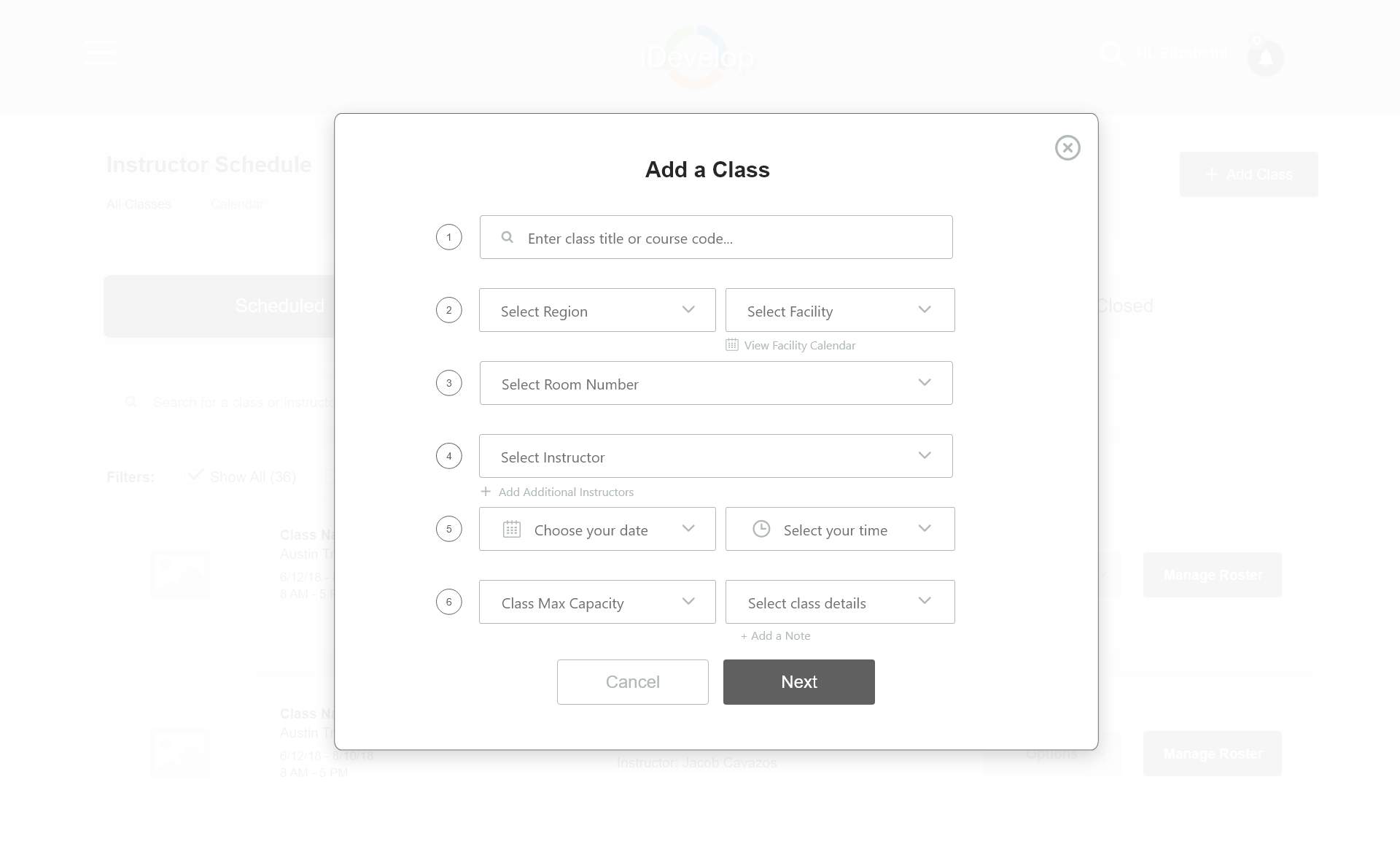 Add a Class Wireframe