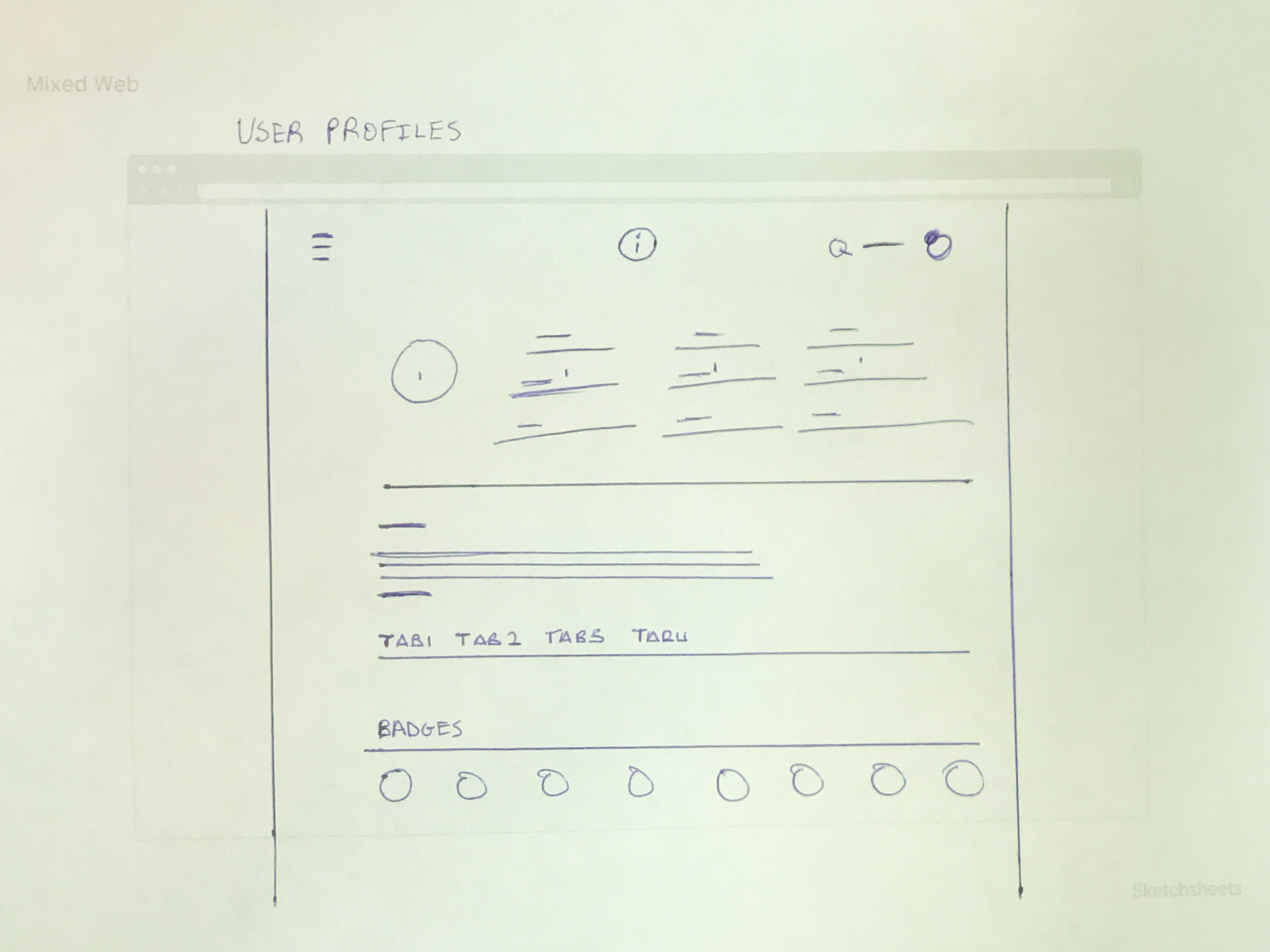 User Profiles Rough Sketches